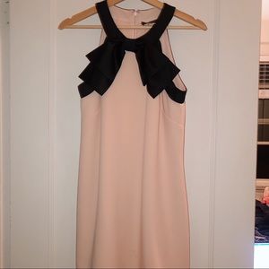 Tahari Blush Bow Neck Dress